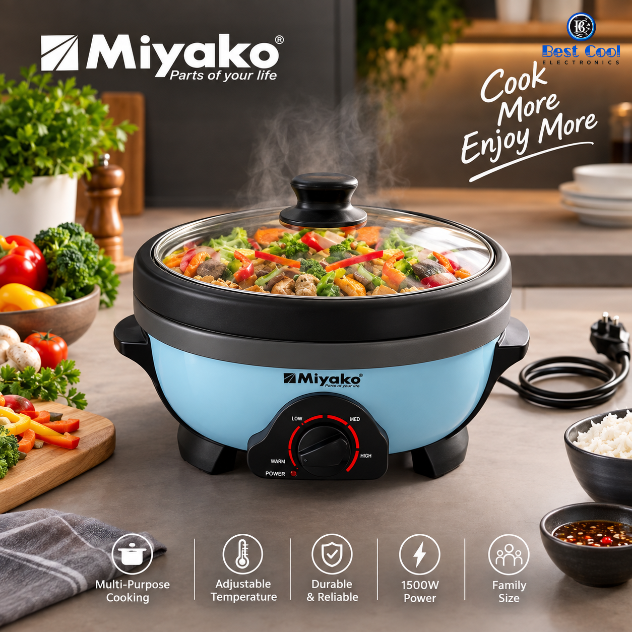 Miyako Multi Cooker MC - 580 T (Double Pot's)